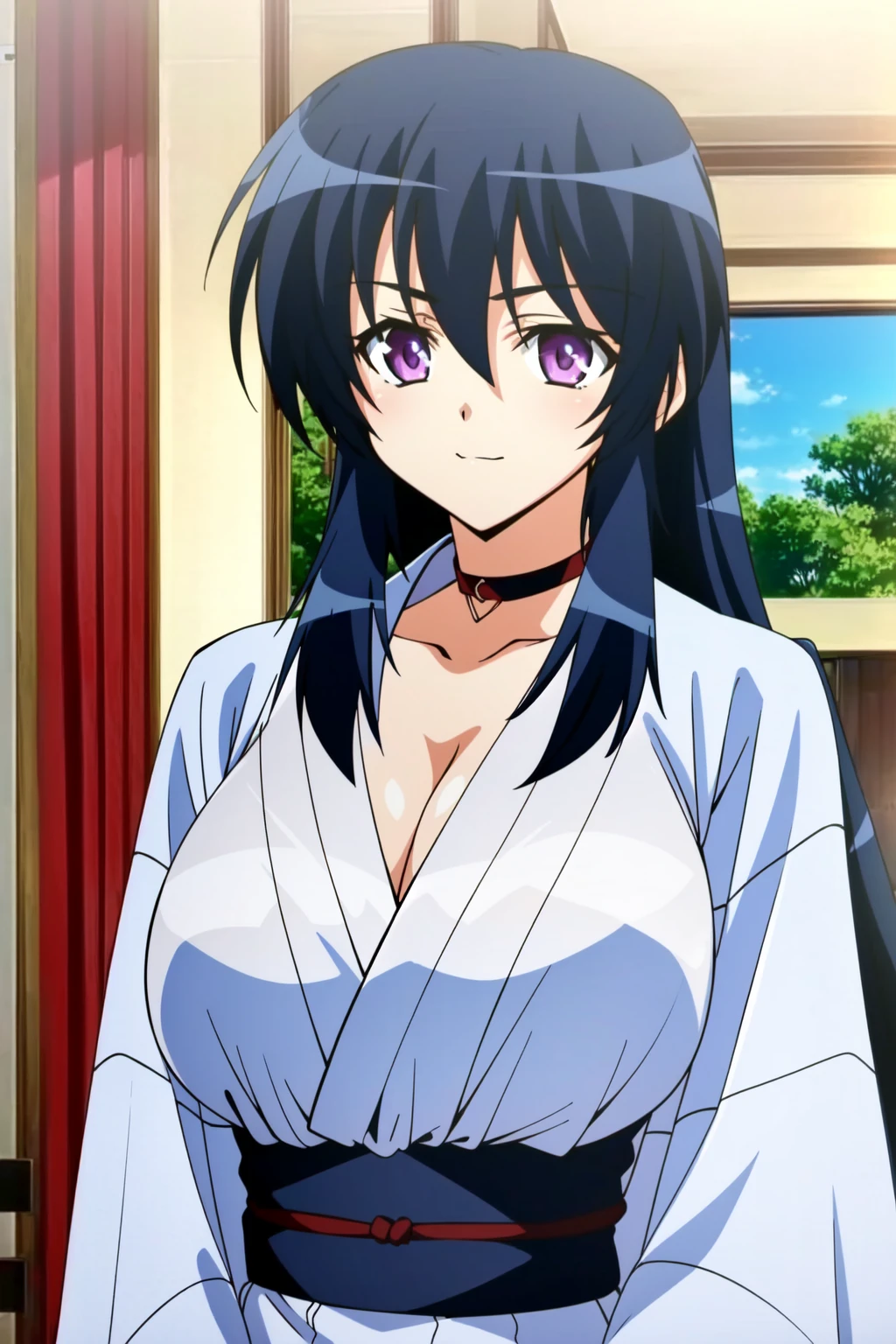(1girl in),(beautiful eyes finely detailed, Face to detail, blue hair, long hair), kimono wedding dress, lying down her back in bed, and shy facial expression, looking at viewers, camera angle from front, full body, masterpiece sidelighting, ​masterpiece, top-quality, detailed, High resolution illustration