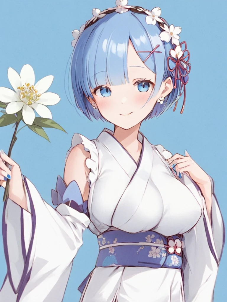 (woman composed of a collage of particle and cherry blossoms and petals in the style), beautiful breasts, (very pretty face details),((cherry blossom dress)), ((Rem,Re:zero,blue hair,short hair,big breasts,smile)), (shoulder,clavicle,cleavage)(naked:1.3) , skin texture details, (highest quality:1.4), 8K resolution, High resolution, look at me, cherry blossom forest, cinematic lighting, 8K, 4K, Super detailed, intricate details, gold black, Perfect integration of humans and machines, particle,