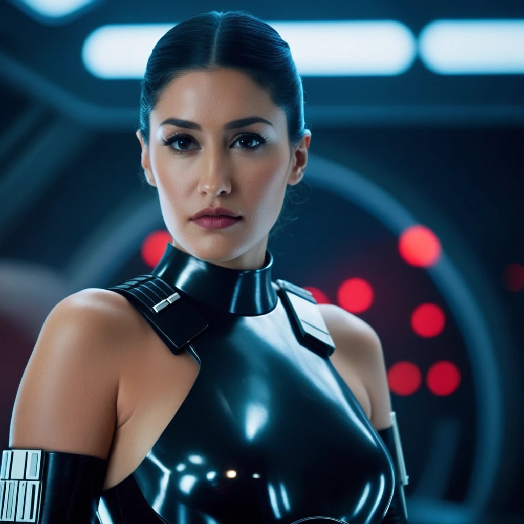 cinematic film still of <lora:Iden Versio:1.2>
Iden Versio a naked breasts woman in a futuristic outfit with a big breast In Star Wars Universe, shallow depth of field, vignette, highly detailed, high budget, bokeh, cinemascope, moody, epic, gorgeous, film grain, grainy