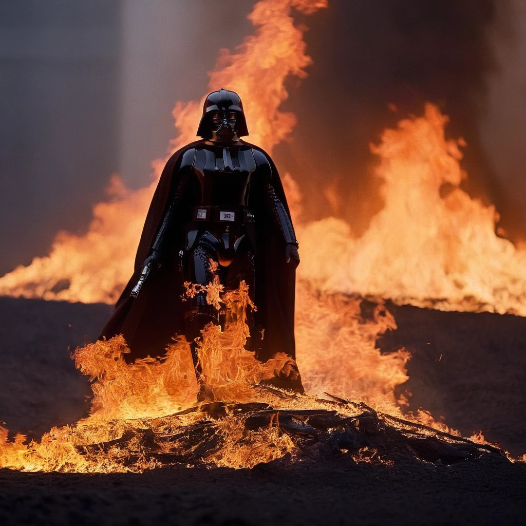 cinematic film still of <lora:star wars style:1.5>
In star wars universe a man is on fire and burned alive with fire everywhere star wars style, shallow depth of field, vignette, highly detailed, high budget, bokeh, cinemascope, moody, epic, gorgeous, film grain, grainy