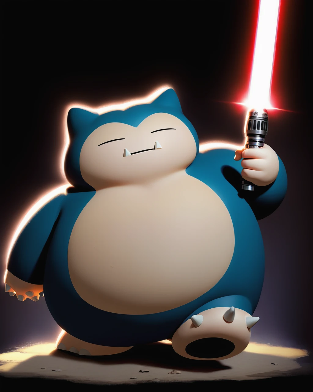 Snorlax, standing, solo, star wars, holding lightsaber.
<lora:Snorlax_v0_1:0.8>