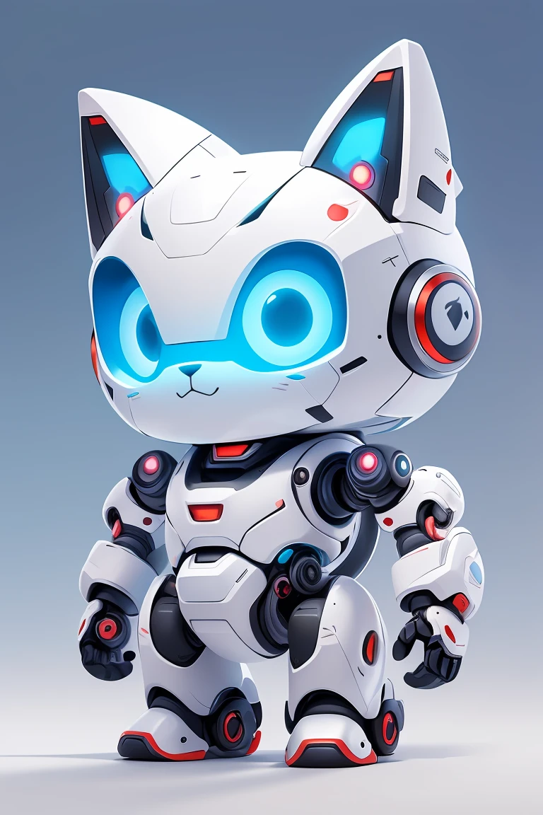chibi,masterpiece, best quality, original, official art,no humans, Unmanned, cat,bule translucent robot, glowing, clean background, cartoon rendering,<lora:GoodHands-beta2:1>