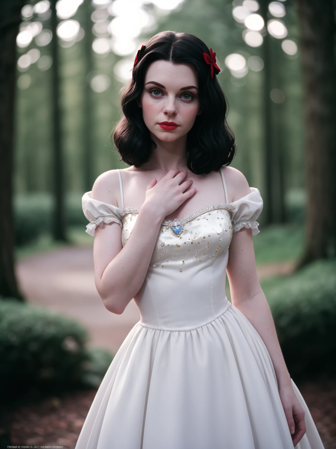 RAW photo, (disney snowwhite:1.2), dress, bokeh, highly detailed skin, photo, 35mm photograph, film, professional, 4k, highly detailed