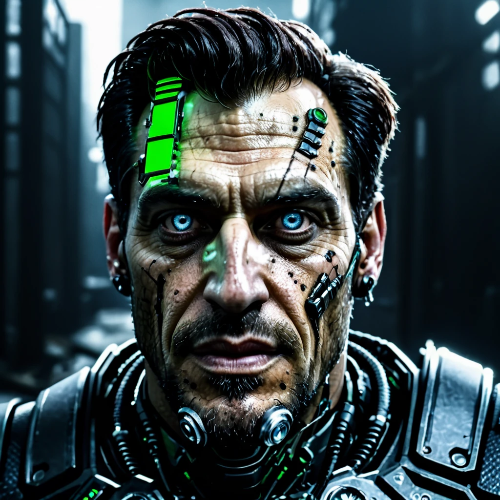 ((Masterpiece), (Best Quality), Ultra High Resolution, Extraordinary Detail, Cyber Neon Lights, High Resolution, 8K,1 Clear Zombie Boy, Cyberpunk, Glowing Mech,