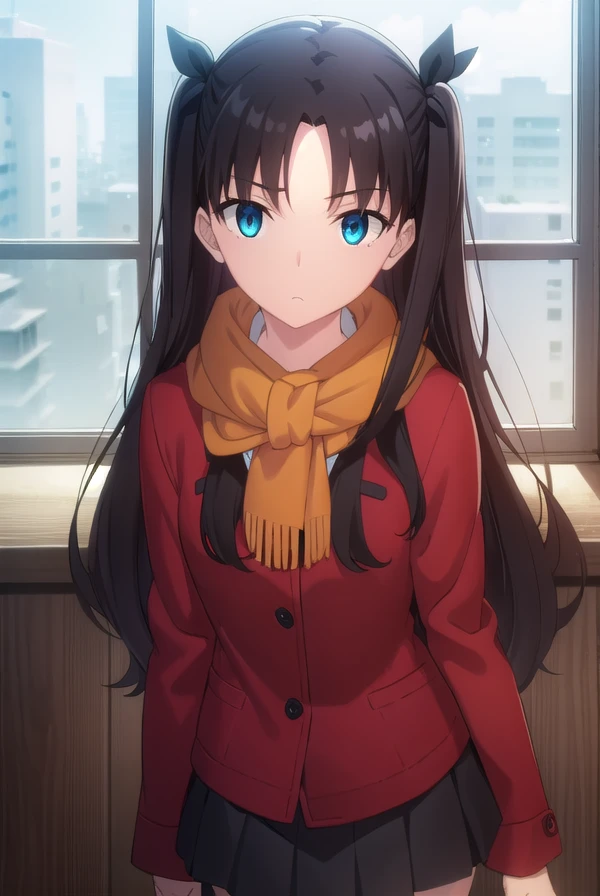 rintohsaka, <lora:rin tohsaka ubw-lora-nochekaiser:1>,
rin tohsaka, aqua eyes, (black hair:1.2), hair ribbon, long hair, ribbon, sidelocks, two side up, (parted bangs:1.5),
BREAK skirt, thighhighs, long sleeves, pleated skirt, black thighhighs, black skirt, scarf, zettai ryouiki, coat, (red coat:1.2), orange scarf,
BREAK indoors, classroom,
BREAK looking at viewer, (cowboy shot:1.5)
BREAK <lyco:GoodHands-beta2:1>, (masterpiece:1.2), best quality, high resolution, unity 8k wallpaper, (illustration:0.8), (beautiful detailed eyes:1.6), extremely detailed face, perfect lighting, extremely detailed CG, (perfect hands, perfect anatomy),