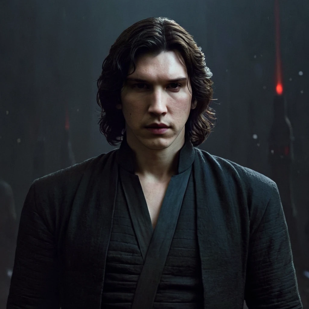 Dark Fantasy Art of <lora:Ben Solo:1>
Ben Solo a man with long hair and a black shirt in star wars universe, dark, moody, dark fantasy style