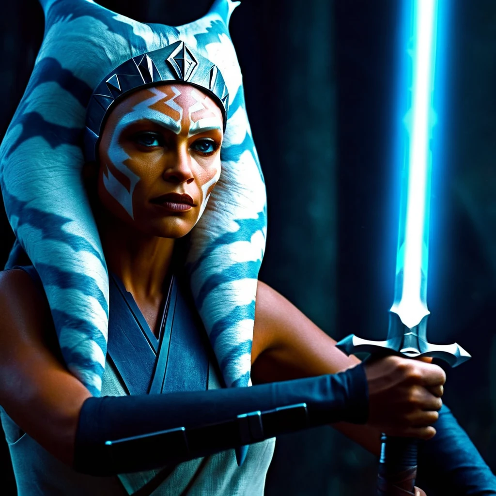 cinematic film still of <lora:Ahsoka Tano:1>
Ahsoka Tano a painting of a woman with a sword in star wars universe, shallow depth of field, vignette, highly detailed, high budget, bokeh, cinemascope, moody, epic, gorgeous, film grain, grainy