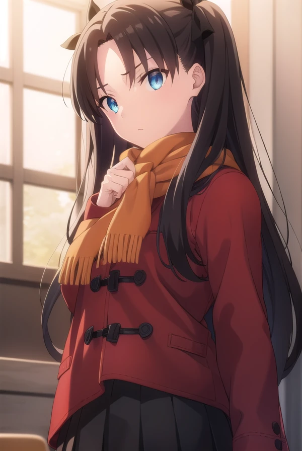 rintohsaka, <lora:rin tohsaka ubw-lora-nochekaiser:1>,
rin tohsaka, aqua eyes, (black hair:1.2), hair ribbon, long hair, ribbon, sidelocks, two side up, (parted bangs:1.5),
BREAK skirt, thighhighs, long sleeves, pleated skirt, black thighhighs, black skirt, scarf, zettai ryouiki, coat, (red coat:1.2), orange scarf,
BREAK indoors, classroom,
BREAK looking at viewer, (cowboy shot:1.5)
BREAK <lyco:GoodHands-beta2:1>, (masterpiece:1.2), best quality, high resolution, unity 8k wallpaper, (illustration:0.8), (beautiful detailed eyes:1.6), extremely detailed face, perfect lighting, extremely detailed CG, (perfect hands, perfect anatomy),