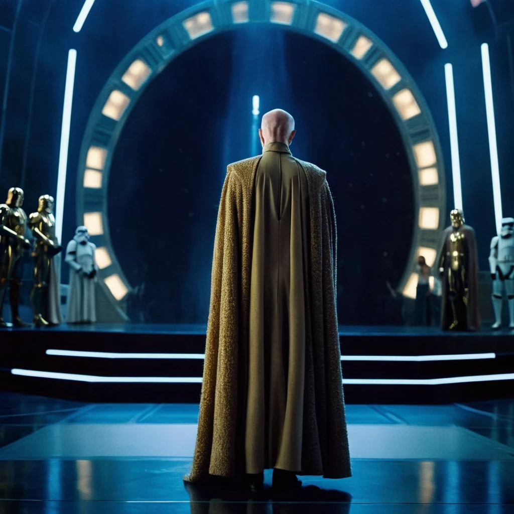 cinematic film still of  <lora:Snoke:1.2>
Snoke a man in a cloak standing in front of a giant throne in star wars universe, shallow depth of field, vignette, highly detailed, high budget, bokeh, cinemascope, moody, epic, gorgeous, film grain, grainy