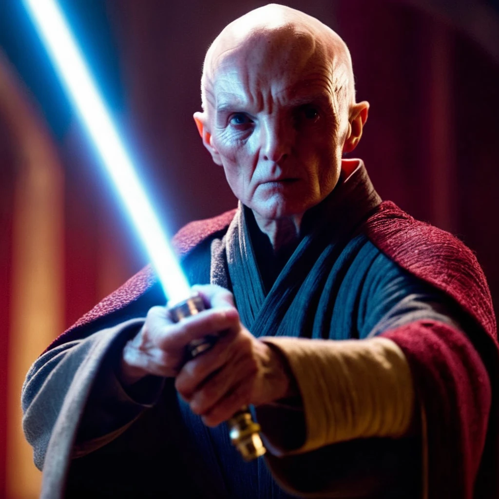 cinematic film still of <lora:Snoke:1.2>
Snoke a man with a red light saber in his hand in star wars cinematic universe, shallow depth of field, vignette, highly detailed, high budget, bokeh, cinemascope, moody, epic, gorgeous, film grain, grainy