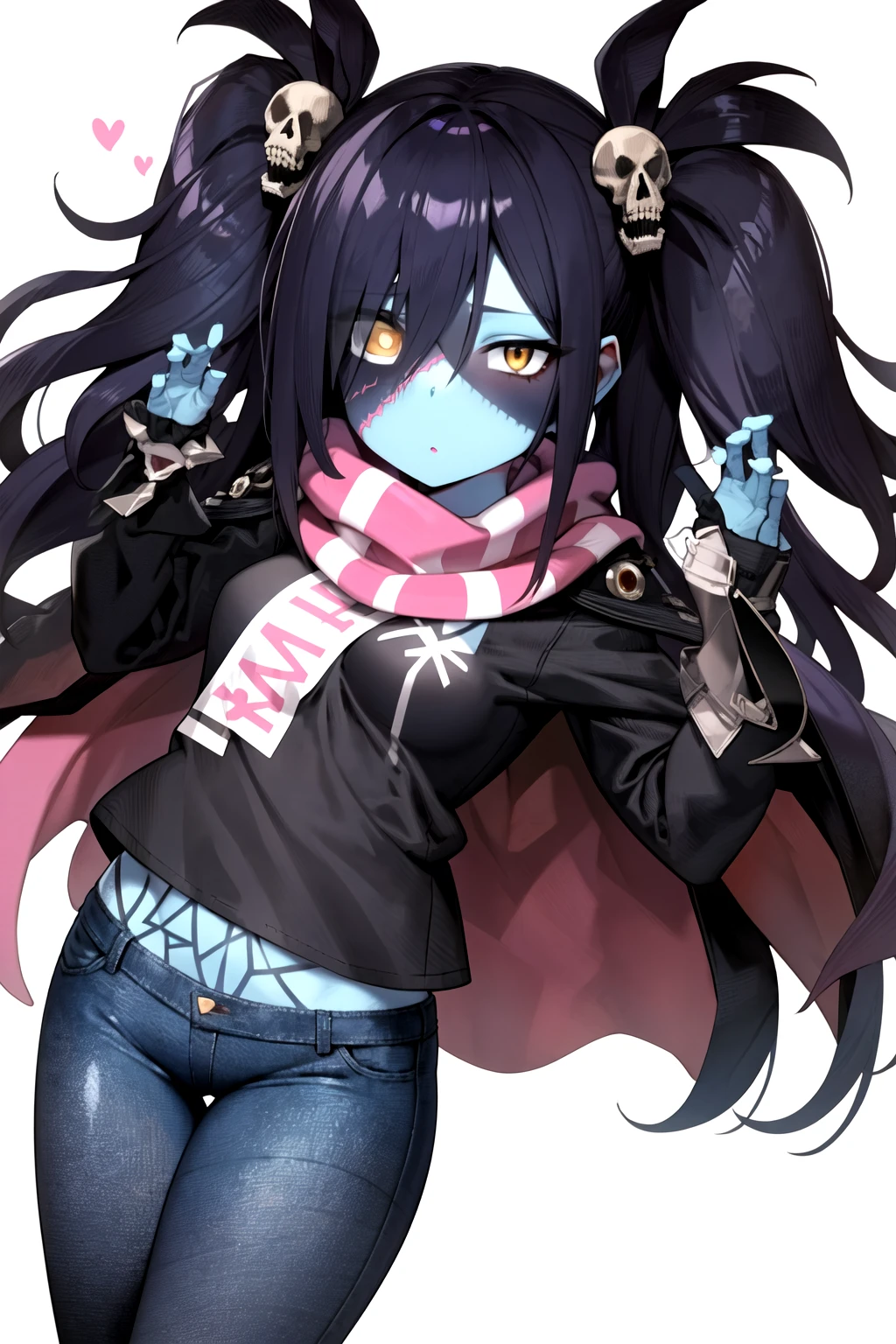 masterpiece, best quality, ultra-detailed, beautiful, nai3, 1girl, solo, smile, wolf girl, wolf ears, wolf tail, fluffy, messy hair, black hair, fangs, open mouth, :d, open jacket, claw pose, sharp fingernails, black nails, (moe artstyle:1.2), (scribble lineart1.2), (messy lineart:1.2), (sketch:1.3)