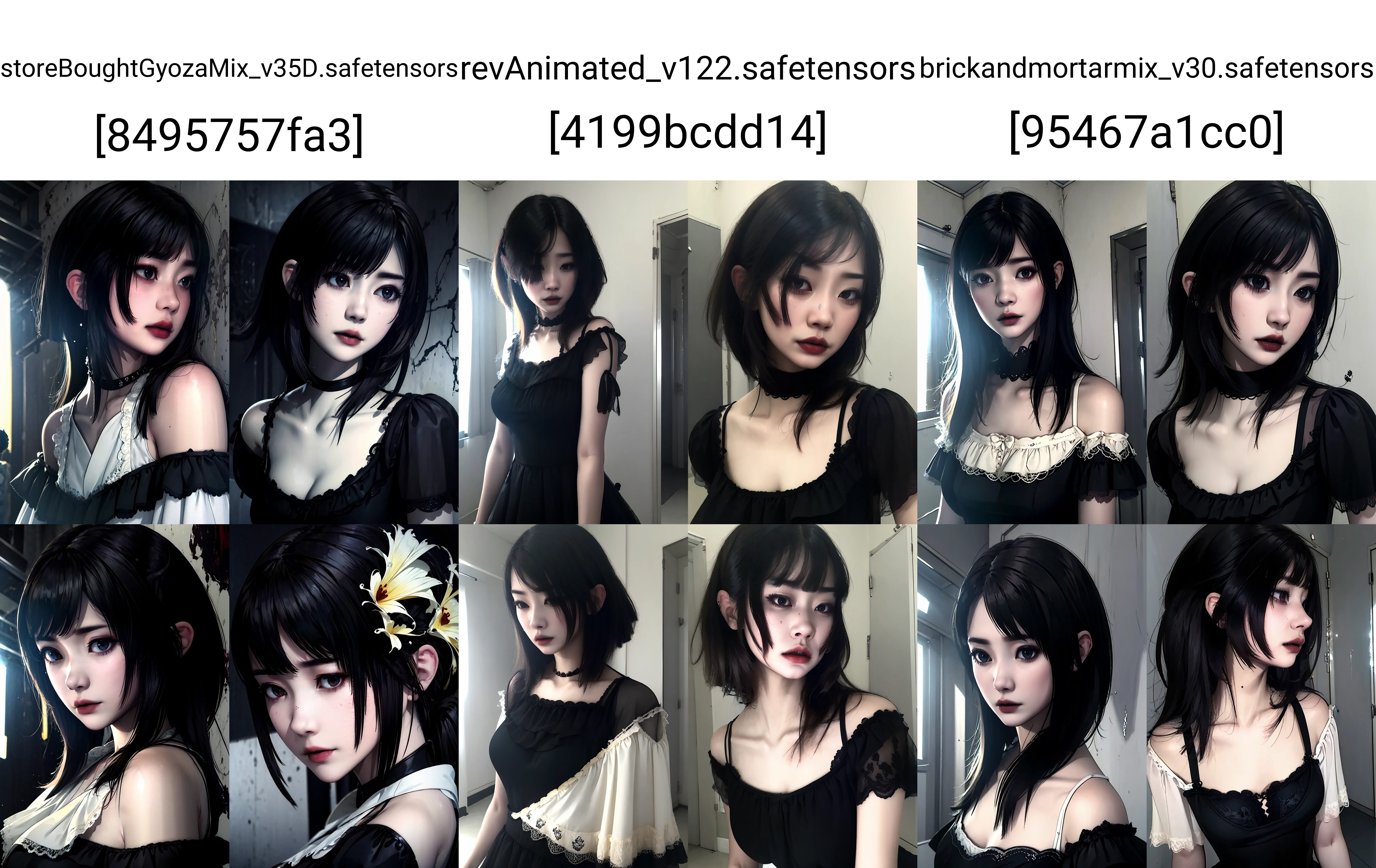 (extremely detailed CG unity 8k wallpaper), (best quality), (ultra-detailed), 1girl,  <lora:horrorp:1>, horror aesthetic, dark aesthetic, emo, black hair, portrait, horrorp, blouse, pale skin, asian, dress