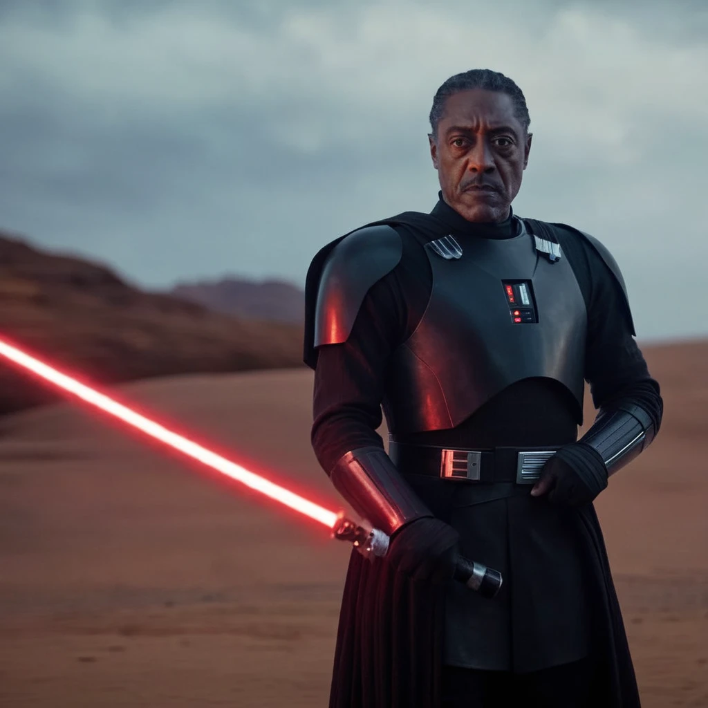 cinematic film still of <lora:Moff Gideon:1.2>
Moff Gideon a man in a black outfit holding a black glowing sword in star wars universe, shallow depth of field, vignette, highly detailed, high budget, bokeh, cinemascope, moody, epic, gorgeous, film grain, grainy