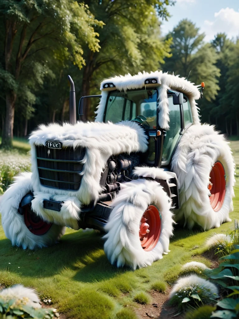 a tractor made out of ral-fluff <lora:ral-fluff-sdxl:1>