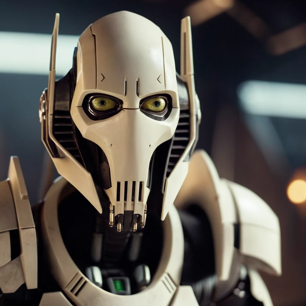 cinematic film still of  <lora:General Grievous:1>
General Grievous a close up of a Cyborg with a creepy face and creepy eyes in star wars universe, shallow depth of field, vignette, highly detailed, high budget, bokeh, cinemascope, moody, epic, gorgeous, film grain, grainy