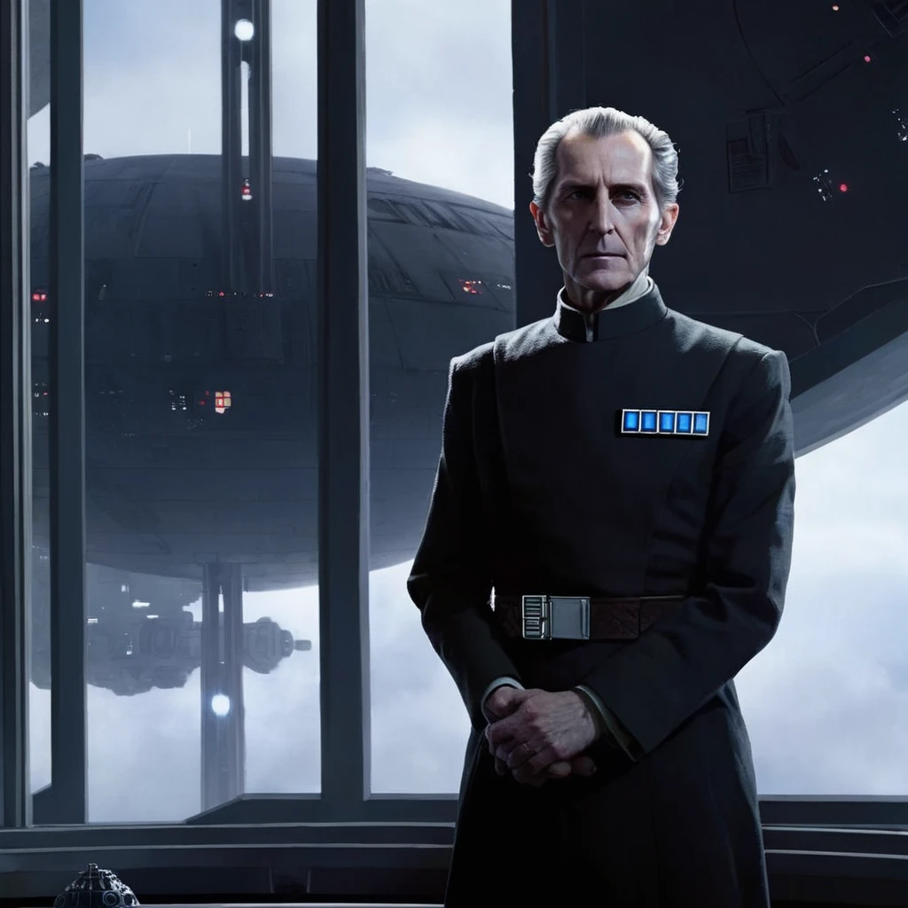 Dark Fantasy Art of <lora:Wilhuff Tarkin:1.2>
Wilhuff Tarkin a man in a suit standing in front of a window in star wars universe, dark, moody, dark fantasy style