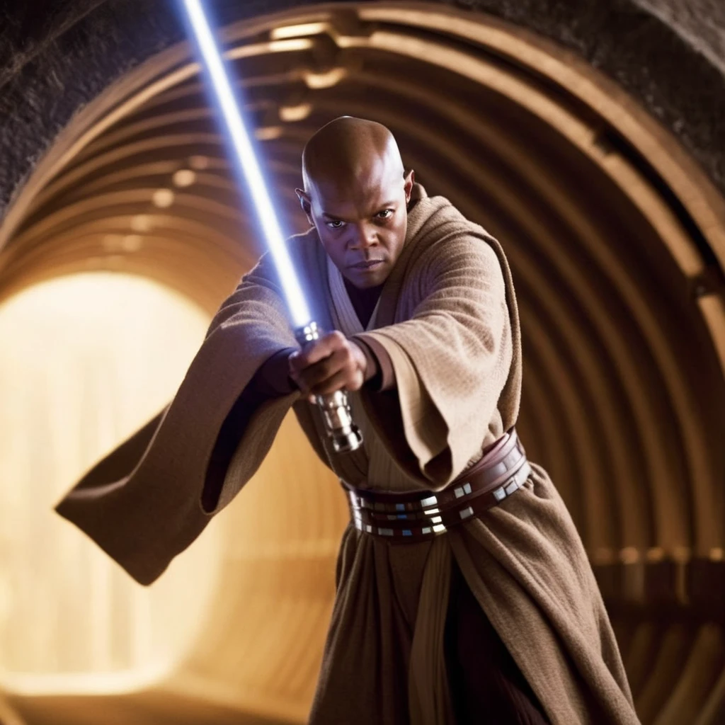 cinematic film still of <lora:Mace Windu:1.2>
Mace Windu a man in a robe is flying through a tunnel in star wars universe, shallow depth of field, vignette, highly detailed, high budget, bokeh, cinemascope, moody, epic, gorgeous, film grain, grainy