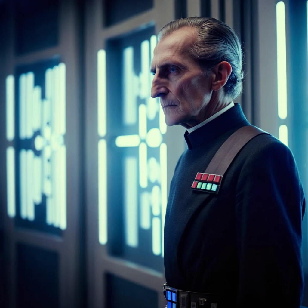 cinematic film still of  <lora:Wilhuff Tarkin:1.2>
Wilhuff Tarkin a man in a suit standing in front of a window in star wars universe, shallow depth of field, vignette, highly detailed, high budget, bokeh, cinemascope, moody, epic, gorgeous, film grain, grainy