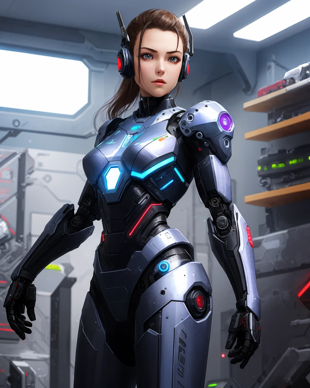 best quality,masterpiece,highly detailed,ultra-detailed, 1girl,<lora:neg4all_bdsqlsz_V3.5:-1>
<lora:cyborgV02_last:1.5>
cyborg,android,science fiction