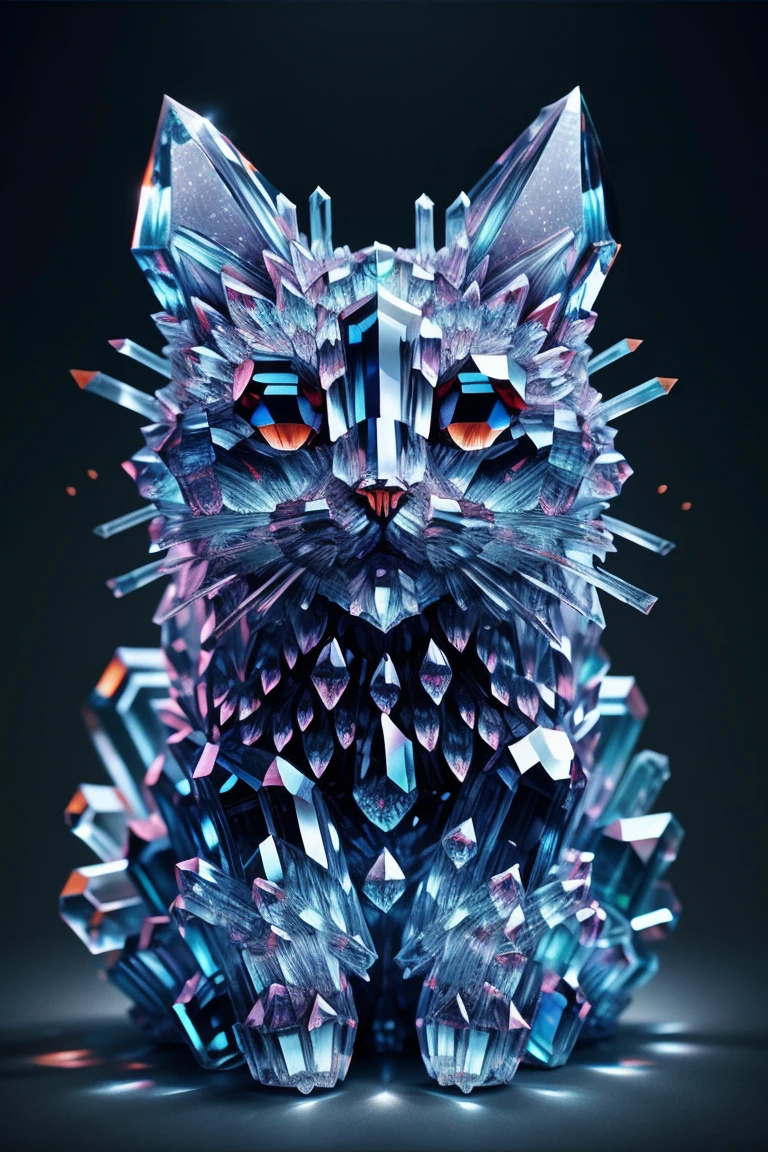 cat made of crystalz <lora:Crystals:1>