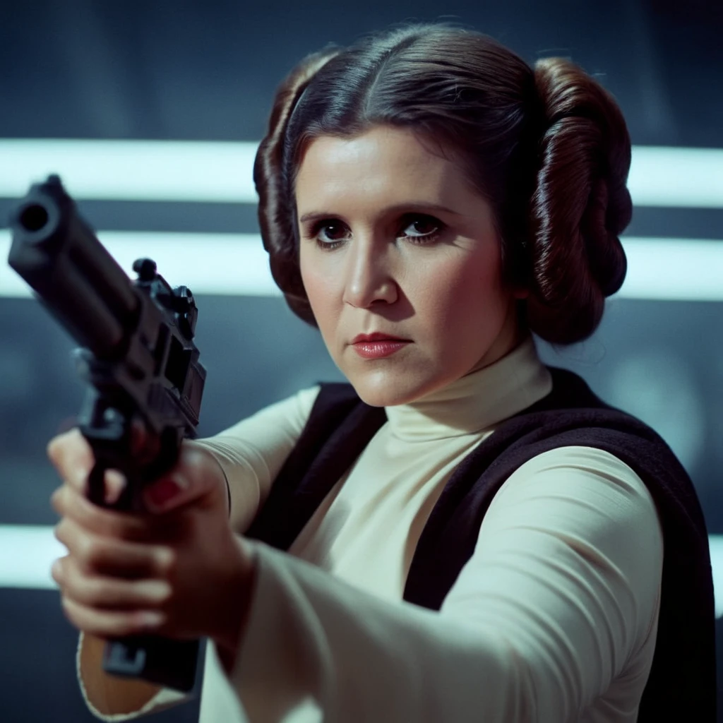 cinematic film still of <lora:Leia Organa:1.2>
Leia Organa a closeup of woman holding a gun in her hand in star wars universe, shallow depth of field, vignette, highly detailed, high budget, bokeh, cinemascope, moody, epic, gorgeous, film grain, grainy