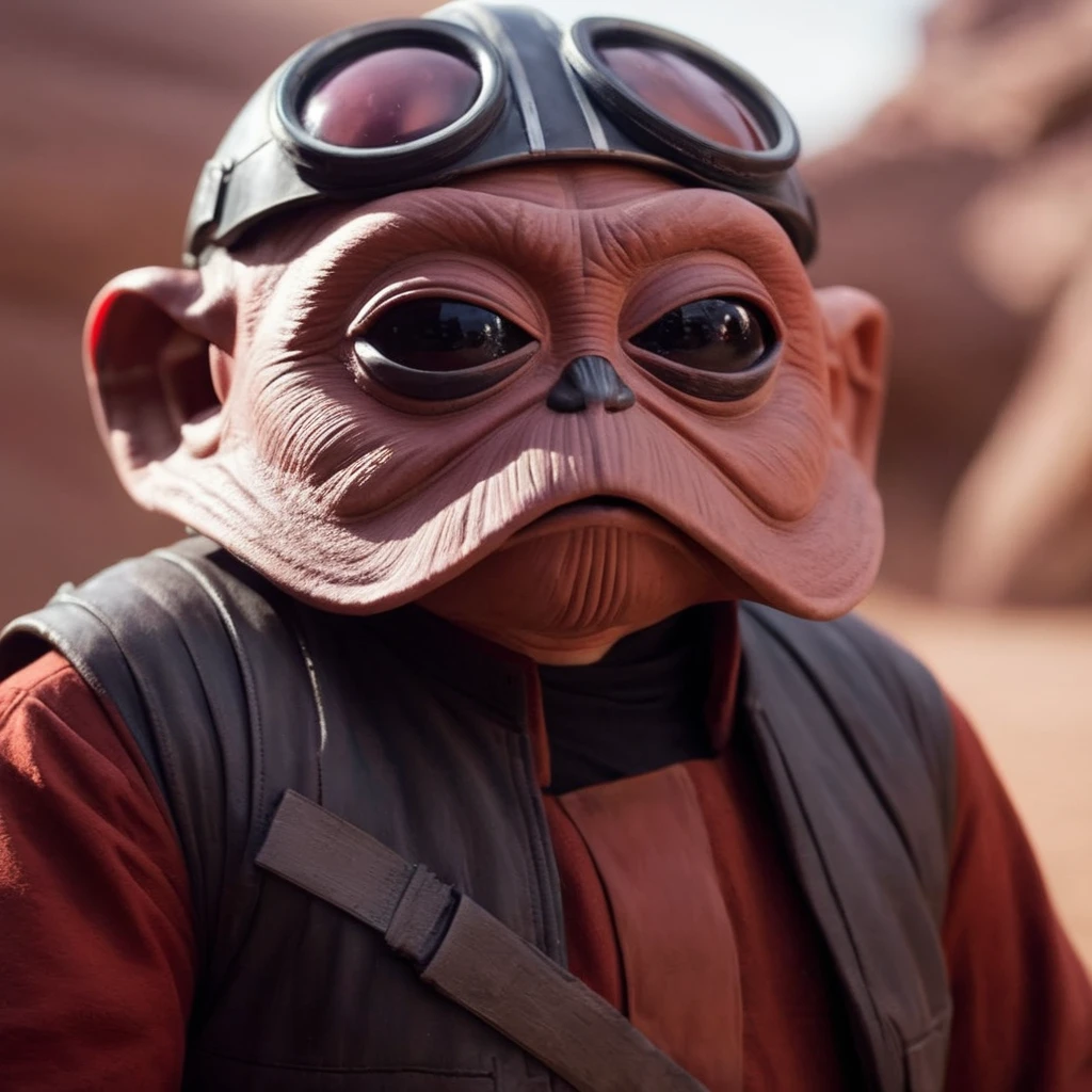 cinematic film still of <lora:Nien Nunb:1.2>
Nien Nunb a close up of a person in star wars universe, shallow depth of field, vignette, highly detailed, high budget, bokeh, cinemascope, moody, epic, gorgeous, film grain, grainy