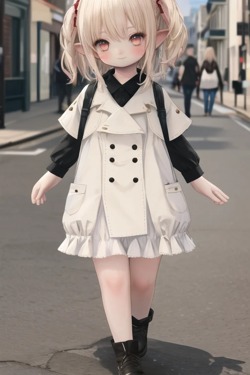 masterpiece, high quality,
blonde hair, red eyes, blush, <lora:lala ver.4(Beta-overfitting):1> , street, walking, light smile,