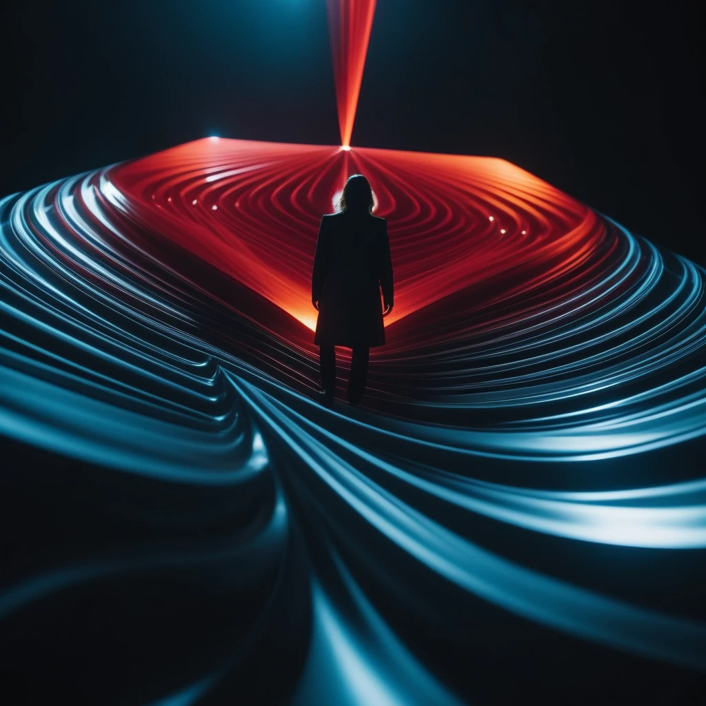 photo of a [person|woman|human] [prism|diamond|pyramid|swirl] [solid|liquid] flowing [quantum|magical] [crazy|insane] [fabric|hard surface], realistic multidimensional abstractions shot with a panavision arriflex imax lense, depth of field, cinematic lighting