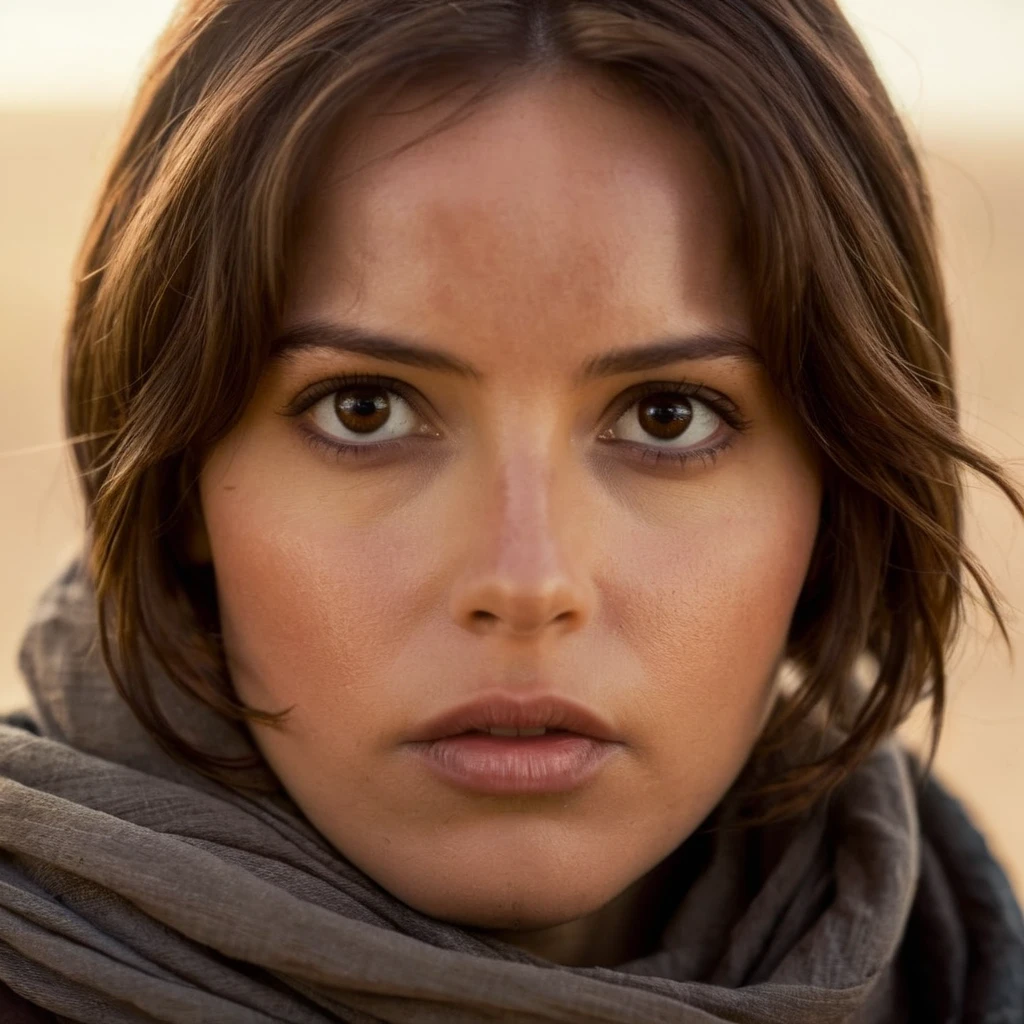 cinematic film still of <lora:Jyn Erso:1.2>
Jyn Erso a closeup of a detailed hot perfect epic face beautiful woman with a scarf on looking at the camera in star wars universe, shallow depth of field, vignette, highly detailed, high budget, bokeh, cinemascope, moody, epic, gorgeous, film grain, grainy