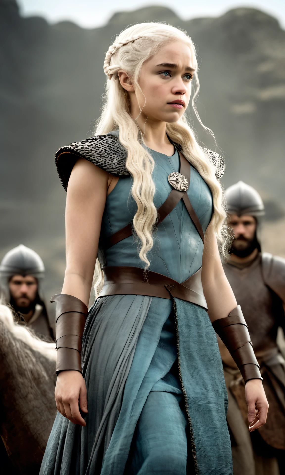 cinematic photo of a young Daenerys Targaryen. highly detailed, high budget,, cinemascope, moody, epic, gorgeous