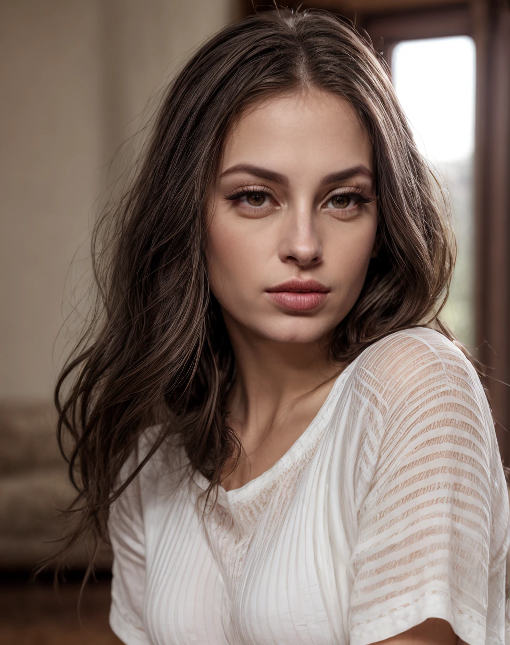 (realistic, photorealistic), cinematic film still realistic, <lora:quiron_MaddyMay_v2_Lora:0.87> MaddyMayQuiron woman, . shallow depth of field, vignette, highly detailed, high budget Hollywood movie, bokeh, cinemascope, moody, epic, gorgeous, film grain, grainy, realistic, a woman Paraskiing wearing Sheer blouse and Chinos: Casual pants made from cotton or a cotton-blend fabric.,, (high quality skin), (high detailed face skin), (realistic iris), (realistic pupils), (skin pores), (skin imperfections:0.27),