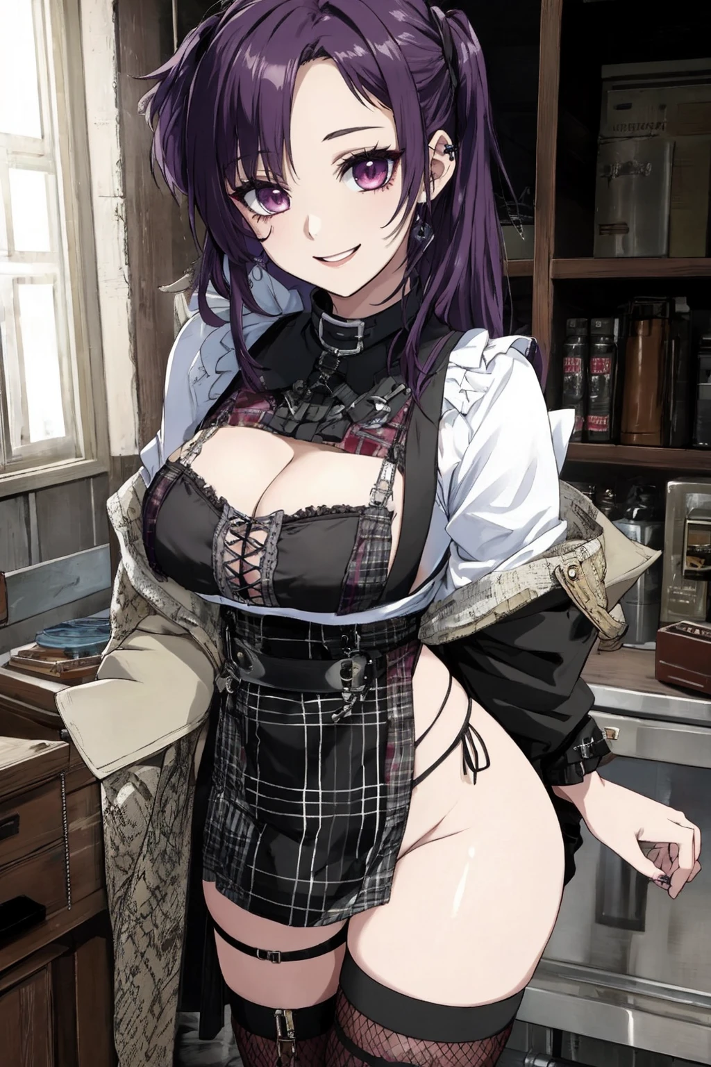 ((Masterpiece, best quality))smiling,excited,
,solo,1girl, edgApron,edgGrunge, a woman with a very sexy outfit,wearing edgGrunge fashion
<lora:edgGrungeAprons:1>