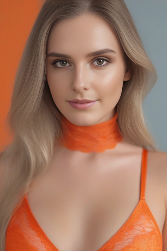 woman wearing a lingerie, long hair, hyper realistic, 4k, masterpiece, beautiful, facing the viewer, headshot, cleavage, orange lace bra, turtle neck sports bra, pale skin, fair skin, smirk,
<lora:VioletXL:1>