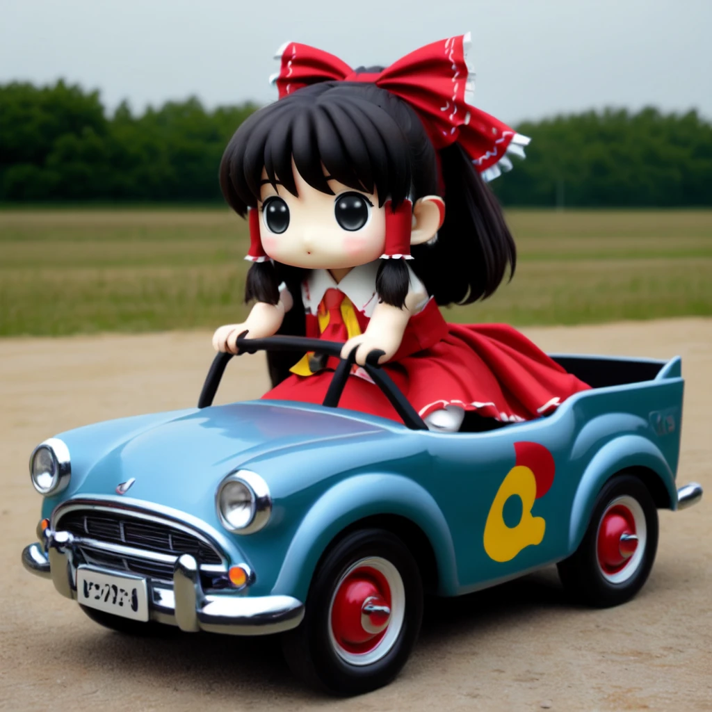 <lora:pandacar_v3:0.5>, (old man:1.1), sit astride, attraction, ground vehicle, handle, realistic, chibi_reimu_car