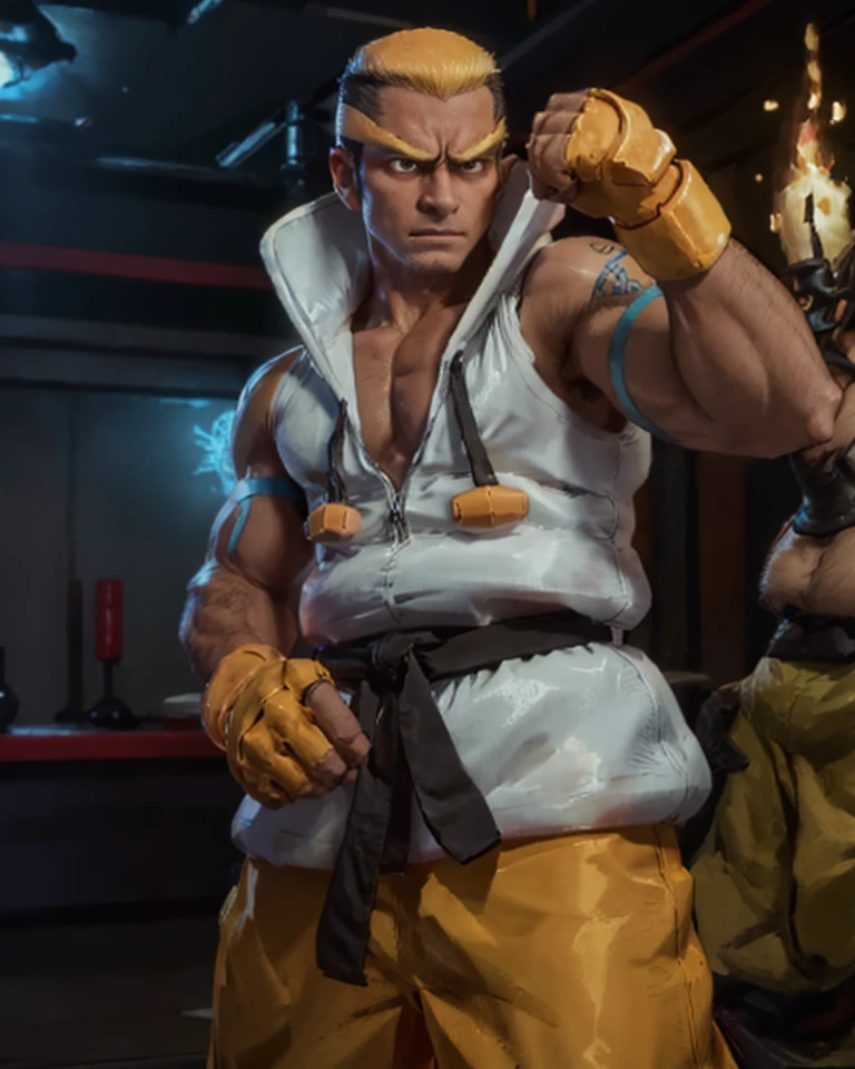 marshal, gloves, looking at viewer, dojo <lora:Marshal-15:0.7>