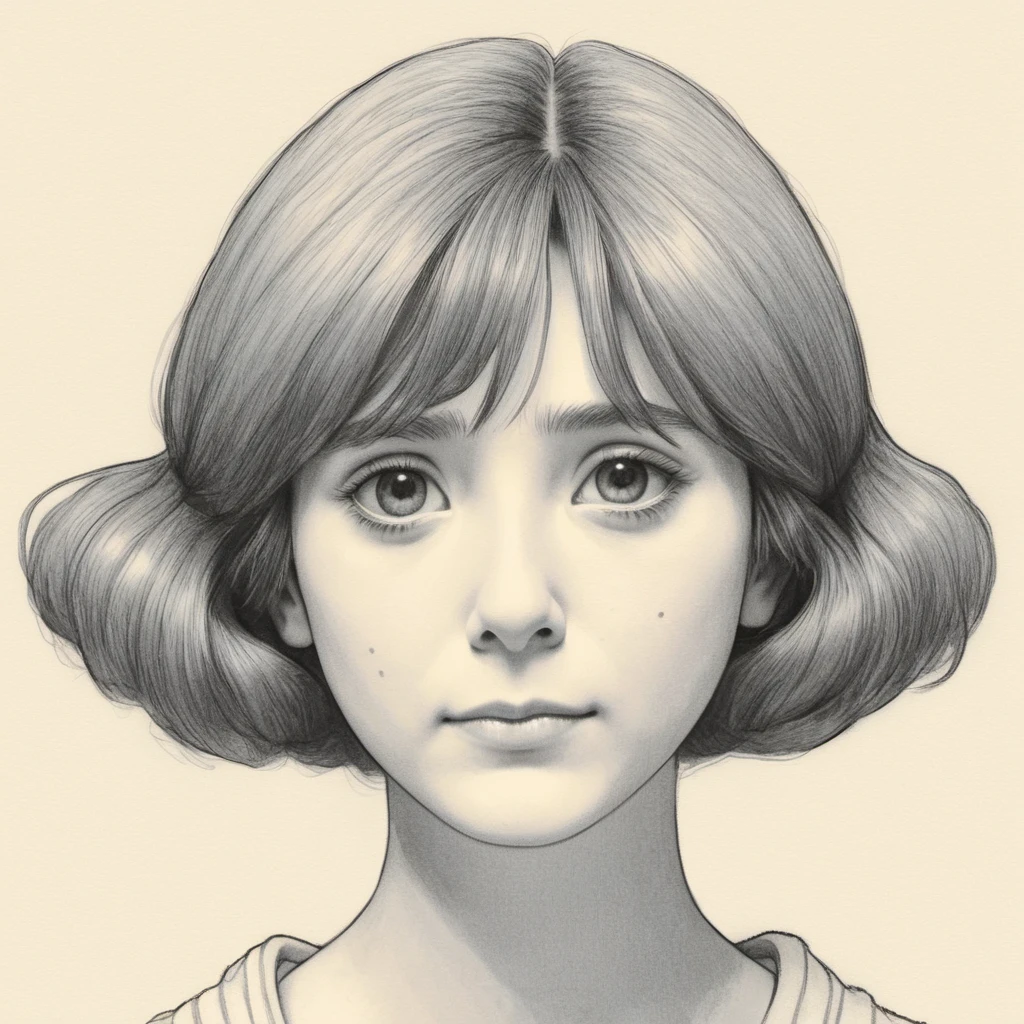 Ghibli style drawing of a woman