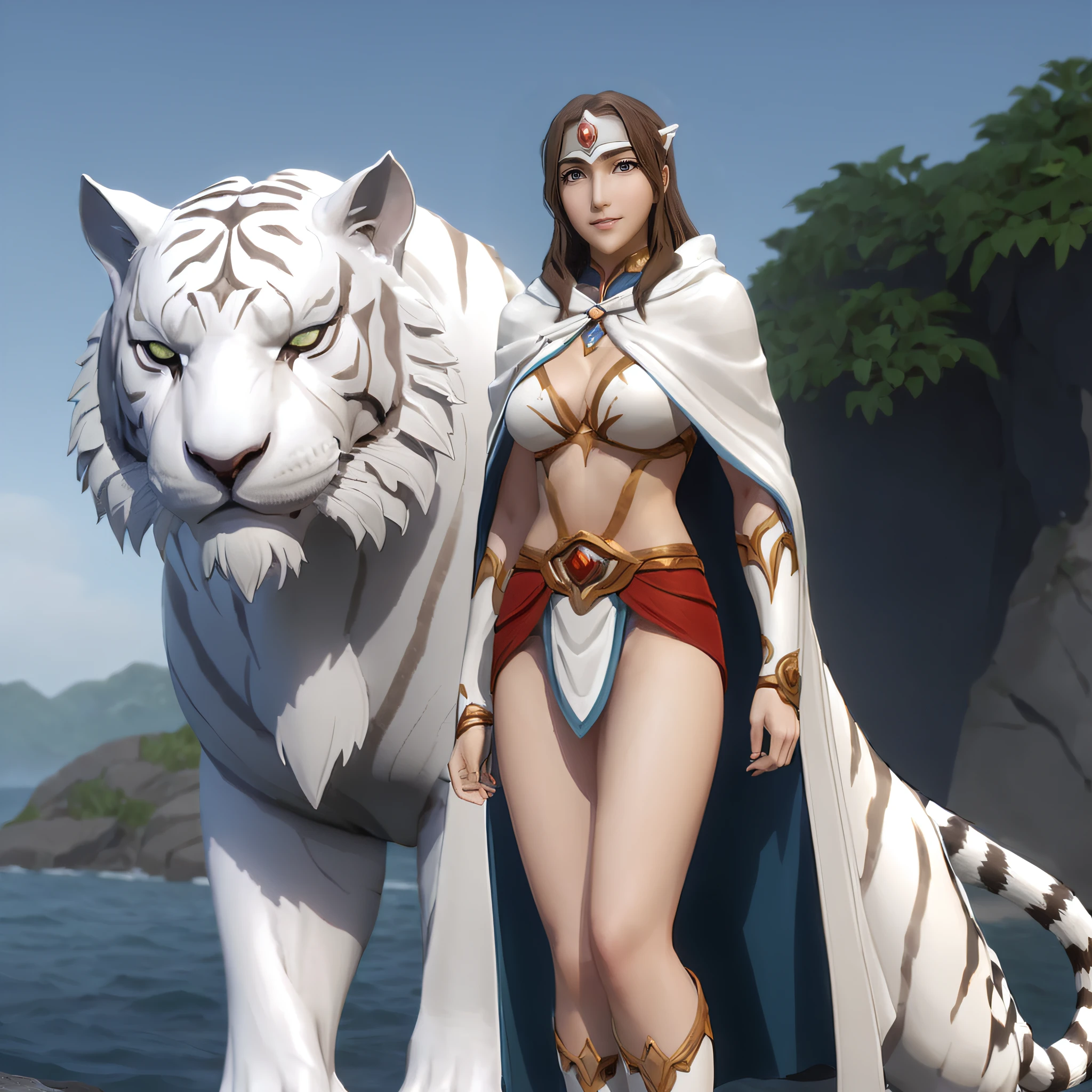 mirana,red jewelry,cape,full body,solo,large breasts,narrow waist,wide hips,(long legs:1.4),looking at viewer,smile,thighs,dota 2,outdoors,over the sea,smile,open mouth,pose,
best quality,ultra-detailed,masterpiece,finely detail,highres,(photorealistic:1.4),realistic,<lora:neg4all_bdsqlsz_xl_V7:1.4>,<lora:mirana:0.6>,<lora:offset_0.2:1>,