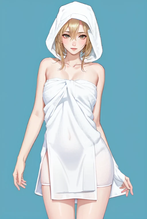 <lora:BodyTowel:1>BodyTowel, an android woman  with  wrapped in a  towel,
