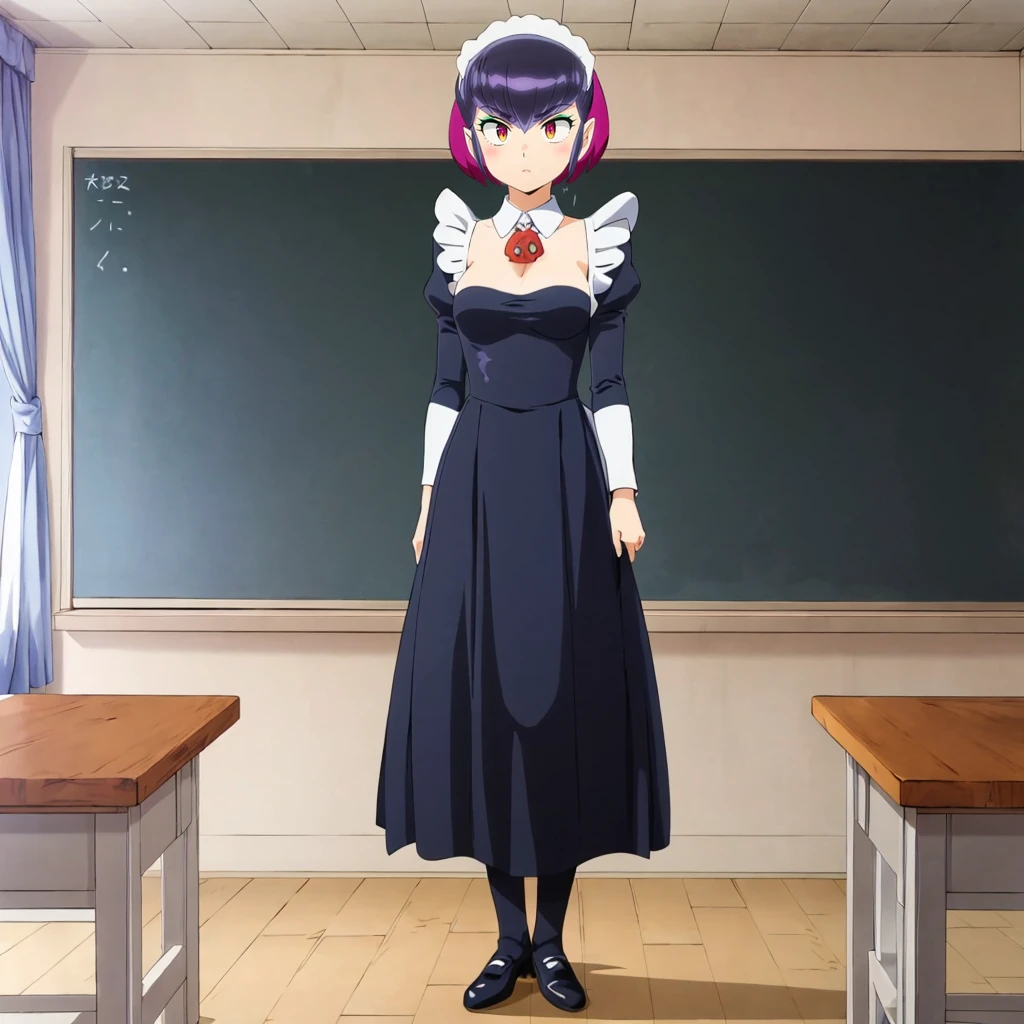 <lora:kurama001:0.7>,<lora:add_detail:1>,<lora:boldline:-0.8>,<lora:noline:0.3>,
Kurama,1girl,
full body,standing,
classroom,(maid:1.3),