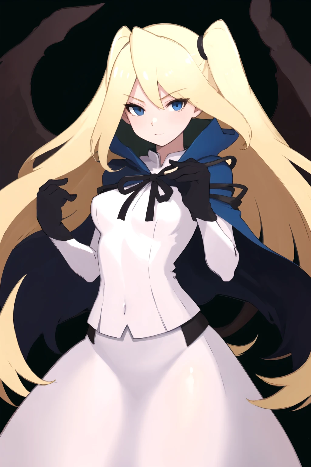 <lora:RtPL-Malice-06:0.8> malice_(riviera), black_wings, blonde_hair, long_hair, blue_cape, white_dress, angel_wings, gloves,, beautiful, (masterpiece:1.2), (best quality:1.2), perfect eyes, perfect face,<lora:perfectfingers:1.0>