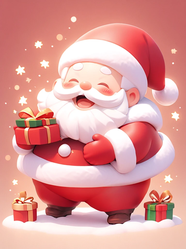 <lora:å£è¯è人:1>,(\sheng dan lao ren\),1boy, solo, gift, santa hat, open mouth, closed eyes, mustache, smile, holding, beard, brown footwear, christmas, white hair, standing, gloves, santa costume, gift box, box, full body, fur trim, red headwear, happy, holding gift, male focus