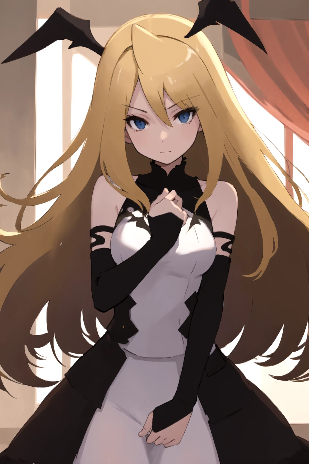 <lora:RtPL-Malice-06:0.8> malice_(riviera), black_wings, blonde_hair, long_hair, evening_gown, bare_shoulders, elbow_gloves, beautiful, (masterpiece:1.2), (best quality:1.2), perfect eyes, perfect face,<lora:perfectfingers:1.0>