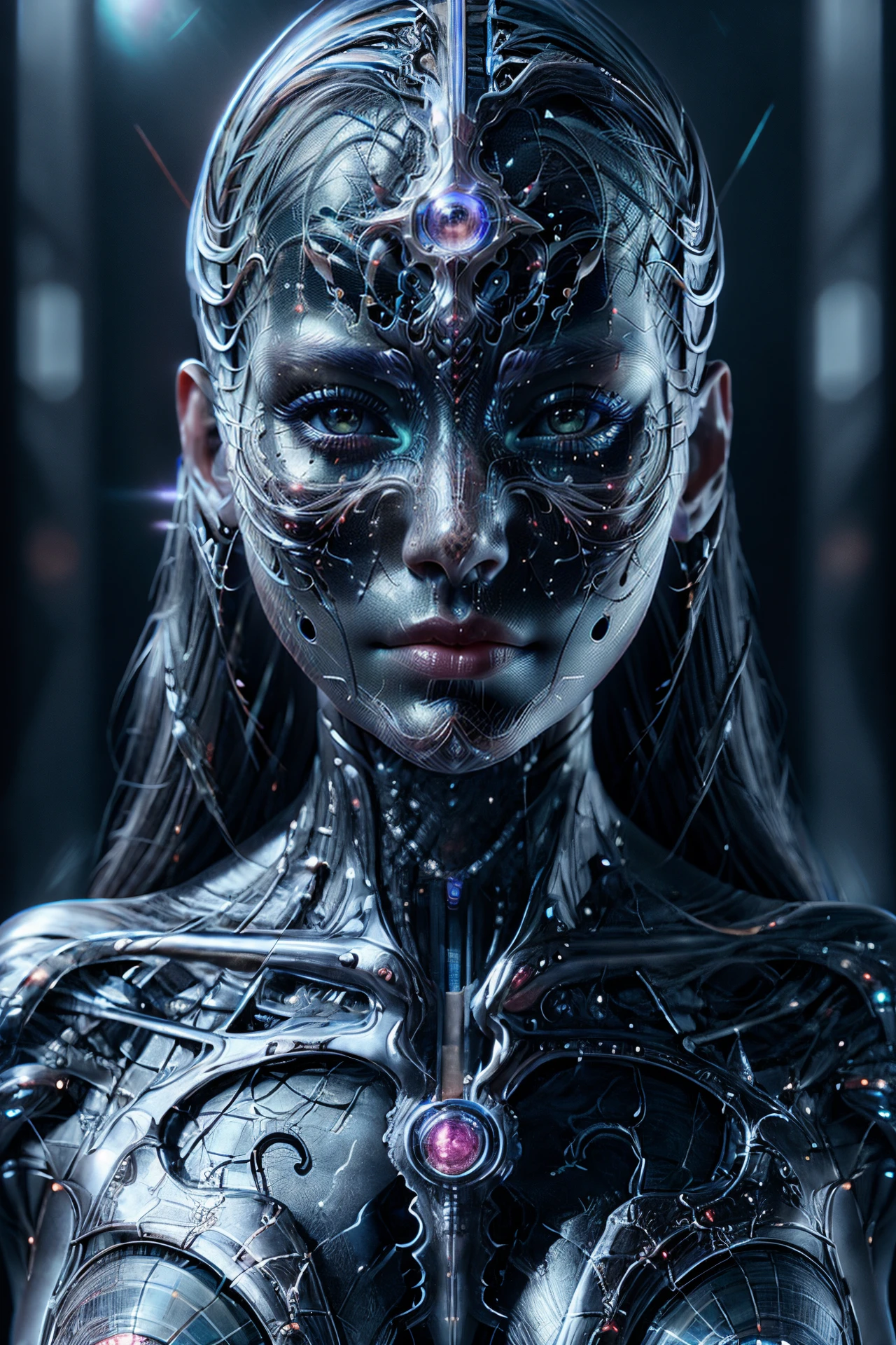 Closeup, sexy portrait, science fiction, fantasy, extremely beautiful piercing eyes, cinematic scene, hero view, action pose, scenery, detailed background, masterpiece, best quality, high quality, intricate, absurdres, very detailed, high resolution, 8k, vivid colors, epic, elegant, visible organs, visible bones <lora:ral-transp-sd15:1> tranzp