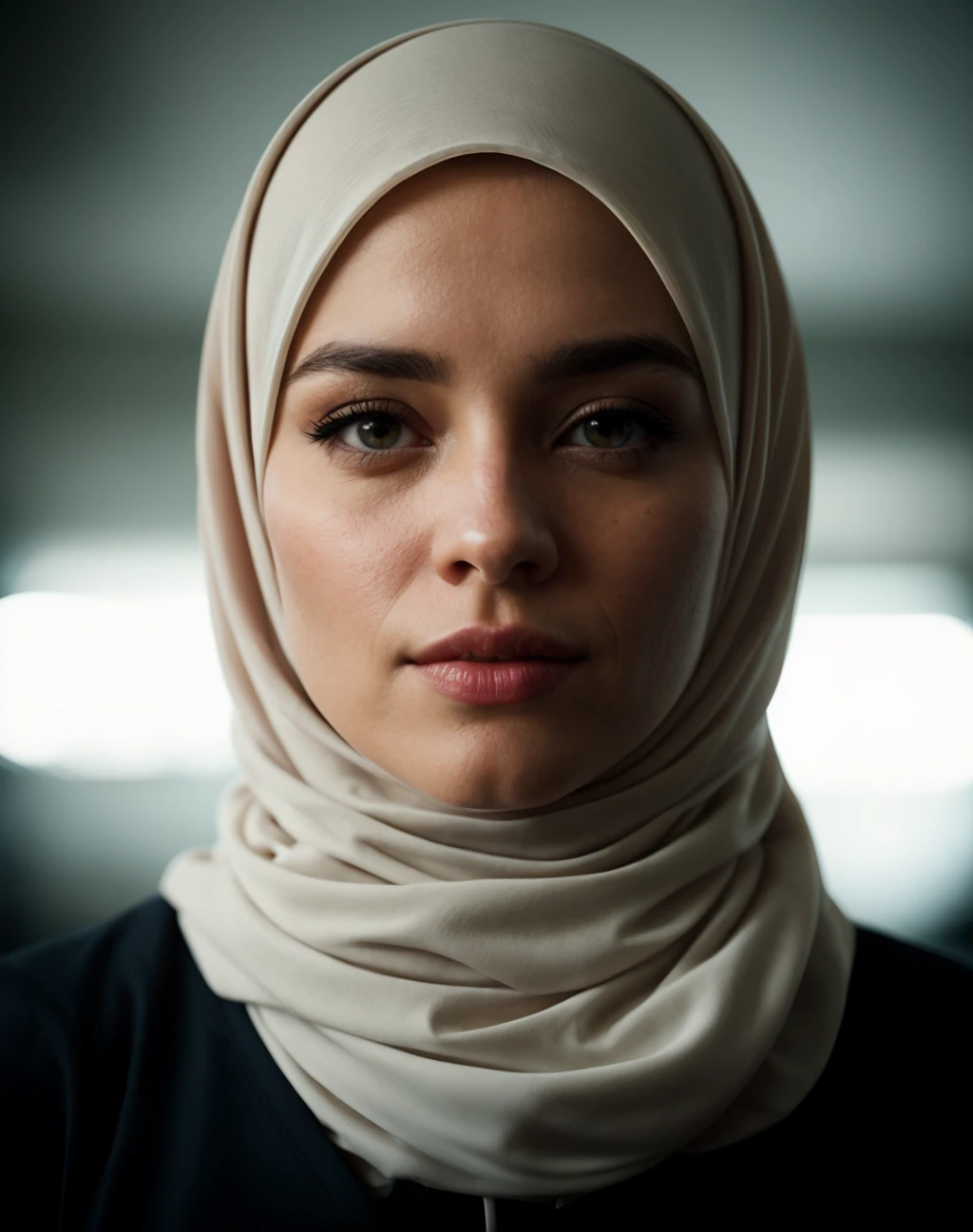 cinematic film still realistic, photorealistic, award winning photo , Four shot photo (means 4 people in same image), a woman wearing a white and gold hijab , art by Yuko Shimizu , art by Oliver Jeffers , art by Sammy Harkham , art by Simone Massoni, . shallow depth of field, vignette, highly detailed, high budget Hollywood movie, bokeh, cinemascope, moody, epic, gorgeous, film grain, grainy