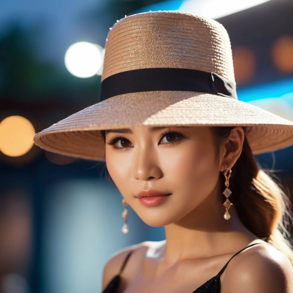 UHD, 4k, ultra detailed, cinematic, a photograph of <lora:Naomi Wu:1.2>
Naomi Wu a woman in a hat and dress posing for a picture Instagram model, epic, beautiful lighting, inpsiring