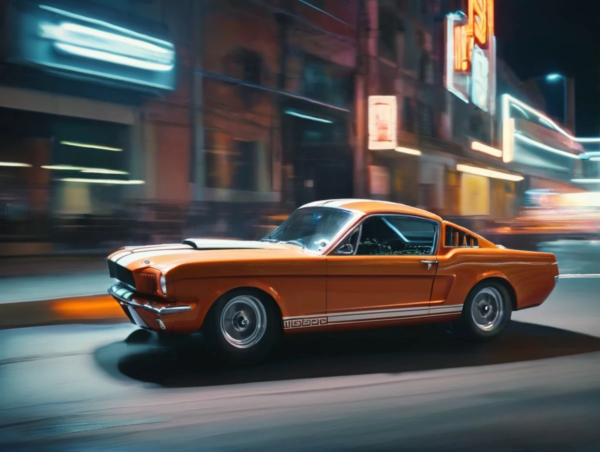cyberpunkai car, orange 1965 shelby gt350, (driver:1.2),
street race at night, motion blur, highly detailed, cinematic lighting, detailed, 4k, 8k, dslr, 50mm, Hasselblad X2D
<lora:1965_Ford_Mustang_ShelbyGT350_SDXL_v1_Platypus:1> <lora:CyberPunkAIp:1>