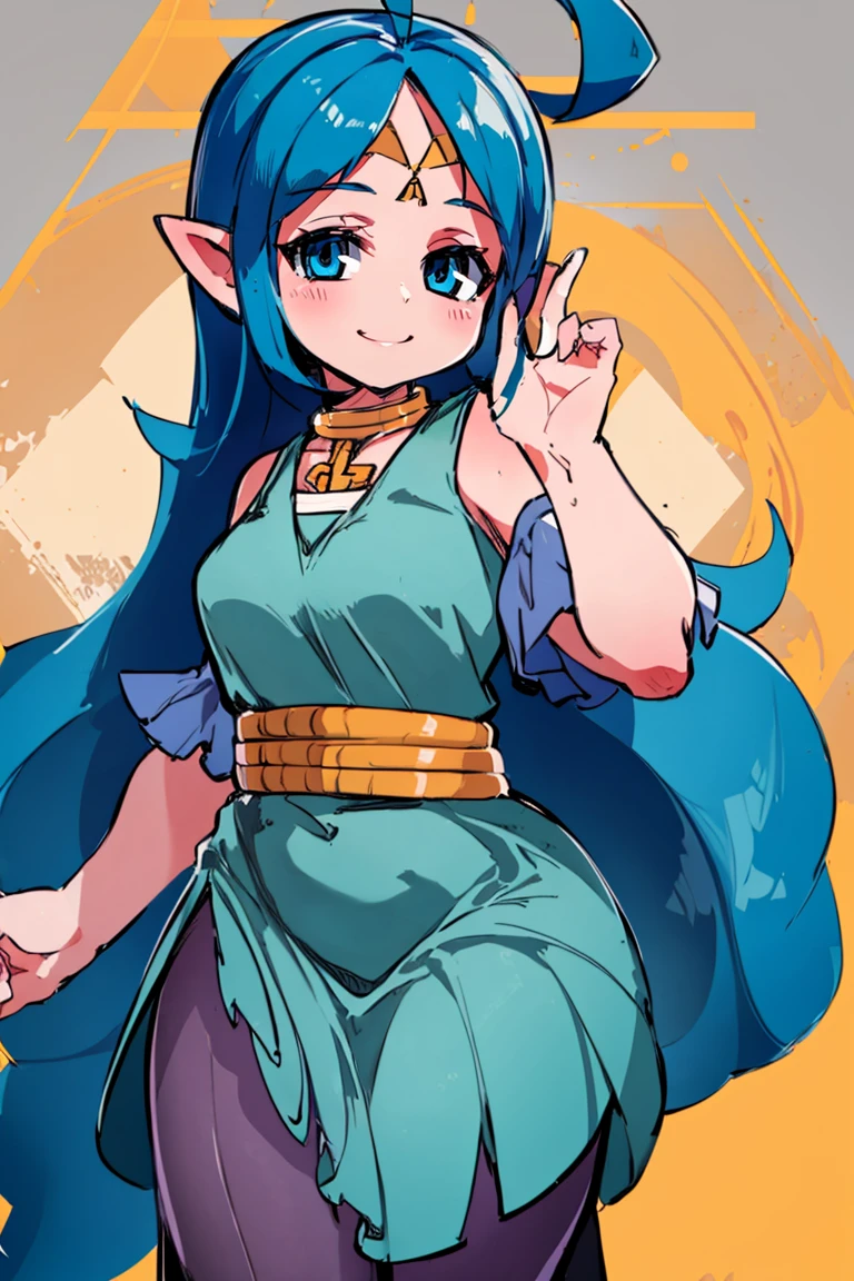 <lora:Zankuro_AnyLora_Dim32:0.8>,((masterpiece,best quality)), absurdres, <lora:Nayru_Zelda_Anime:0.8>, Nayru_Zelda, ahoge, long dress, multi-layered dress,  solo, smiling, looking at viewer, cowboy shot,