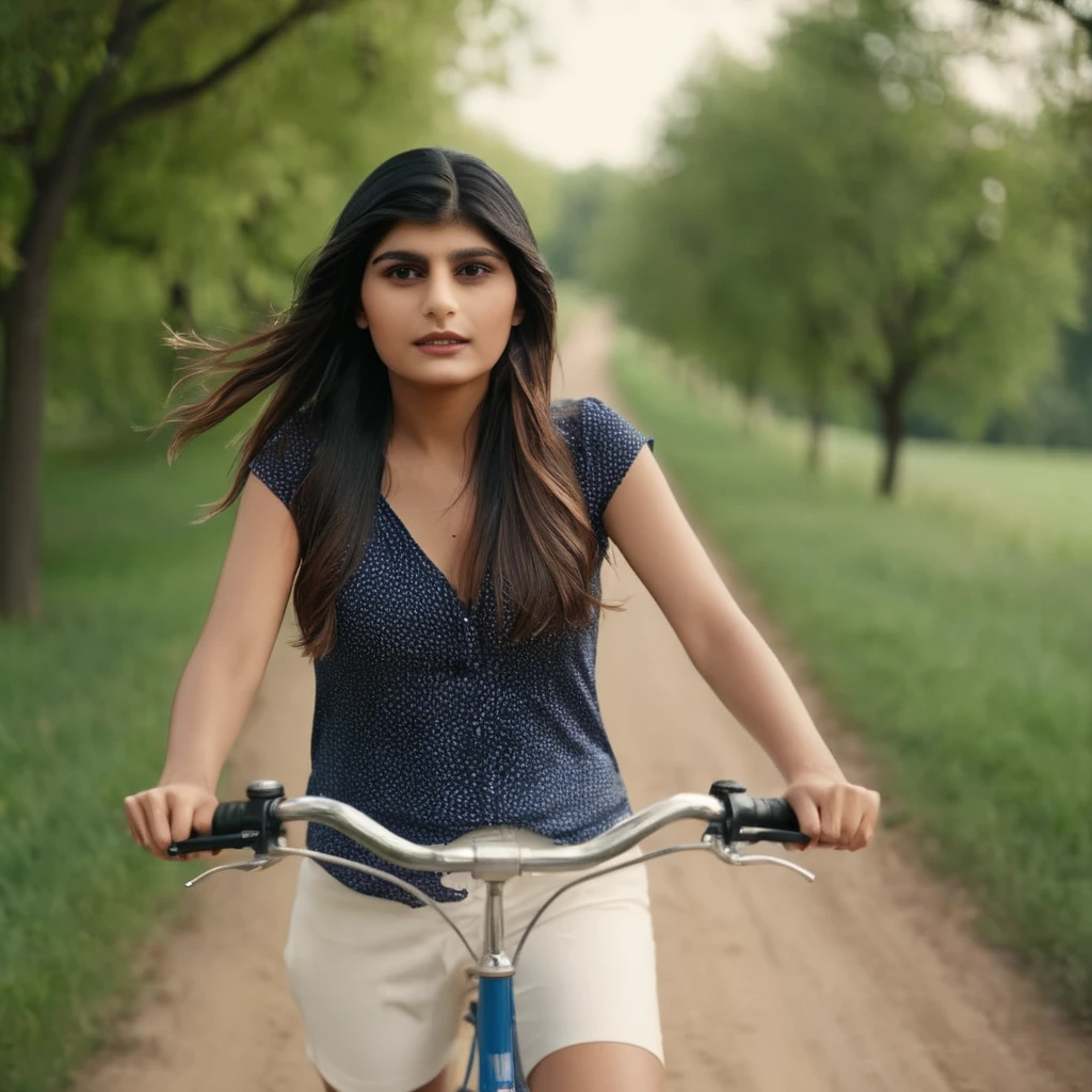 cinematic film still of Perfect Detailed
<lora:Mia Khalifa-000001:1> Mia Khalifa
a woman riding a bike down a path cinematic vintage film style, shallow depth of field, vignette, highly detailed, high budget, bokeh, cinemascope, moody, epic, gorgeous, film grain, grainy