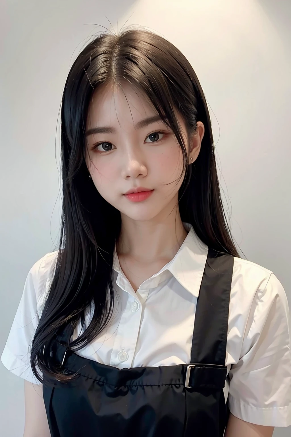 1girl, black  formal shirt,white background,    <lora:JigsawV1-02:1>