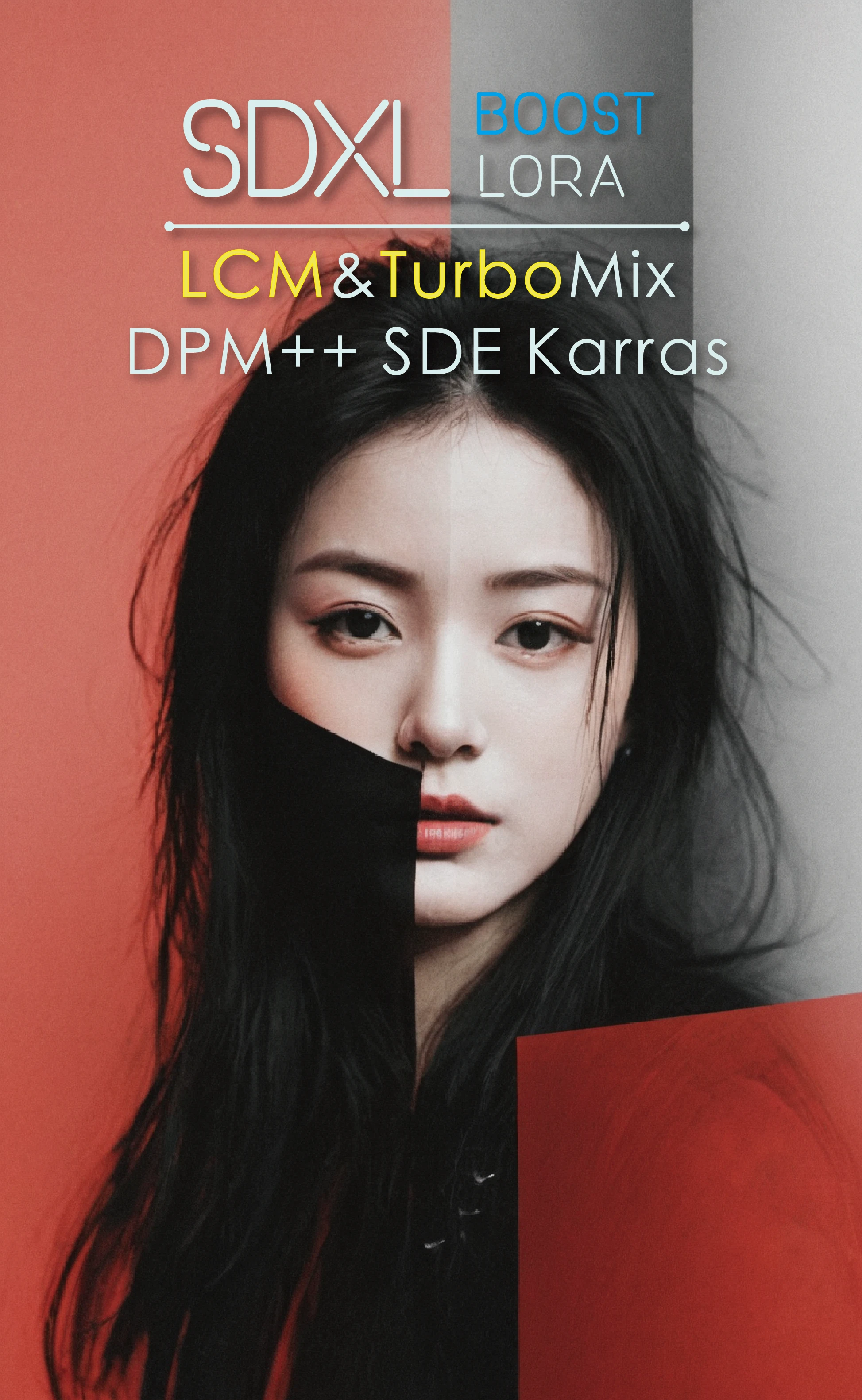 LCM&TurboMix LoRA (Only 12MB, 8-step sampling Effect is superior to using LCM or Turbo alone!) DPM++ SDE Karras